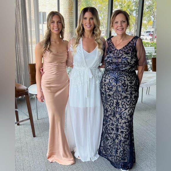 Shona Joy La Lune Lace Back Maxi Dress - Rose Gold - Picture 4 of 7